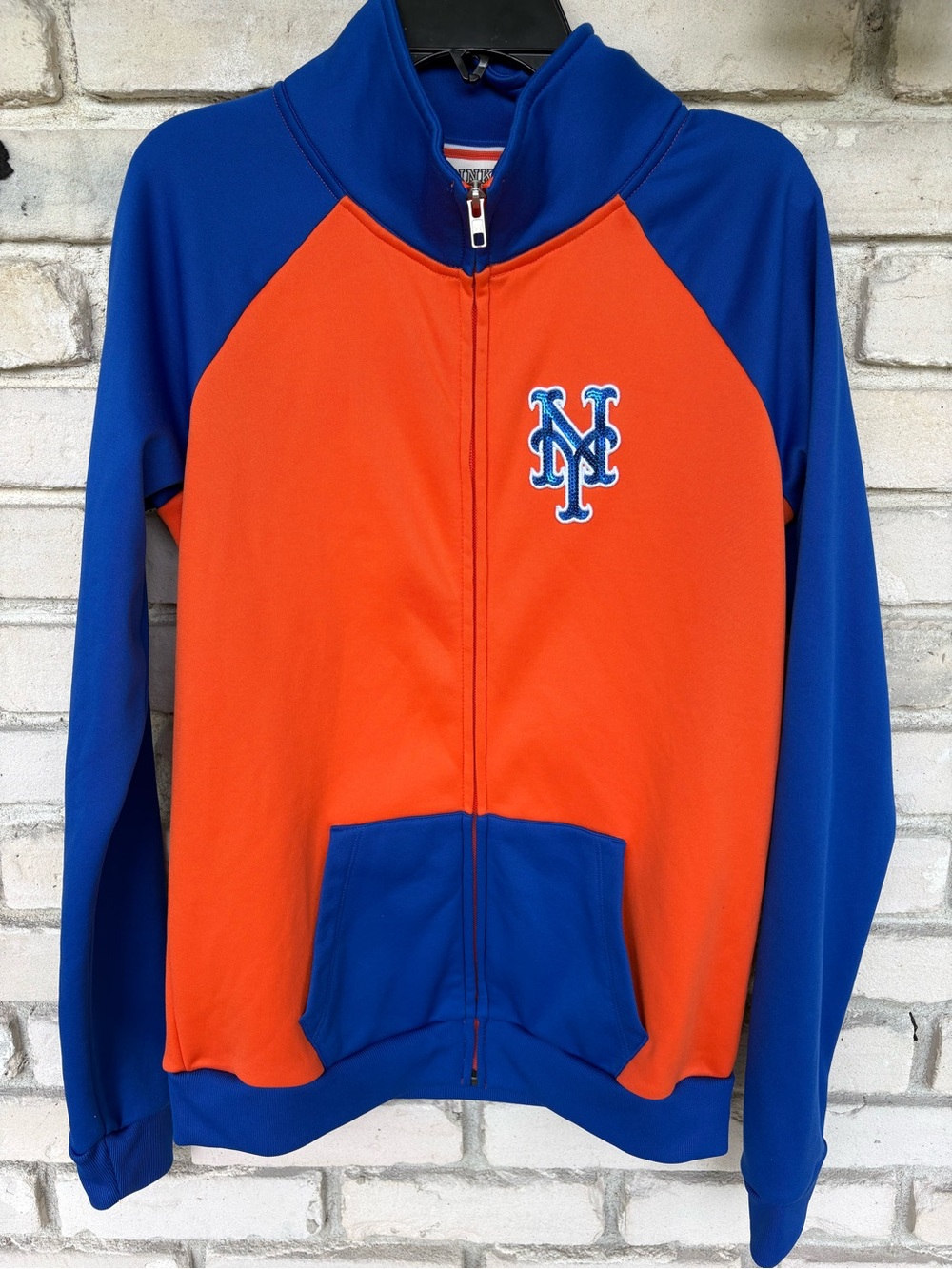 Victoria Secret Pink Blue & Orange Zip-Up Jacket with New York Logo